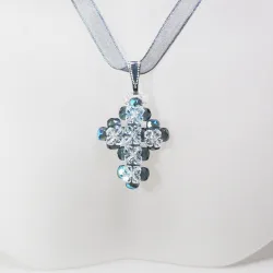Pendant 40cm - Sierra-Gray Organza - Pendant 40cm - Laiton argenté
